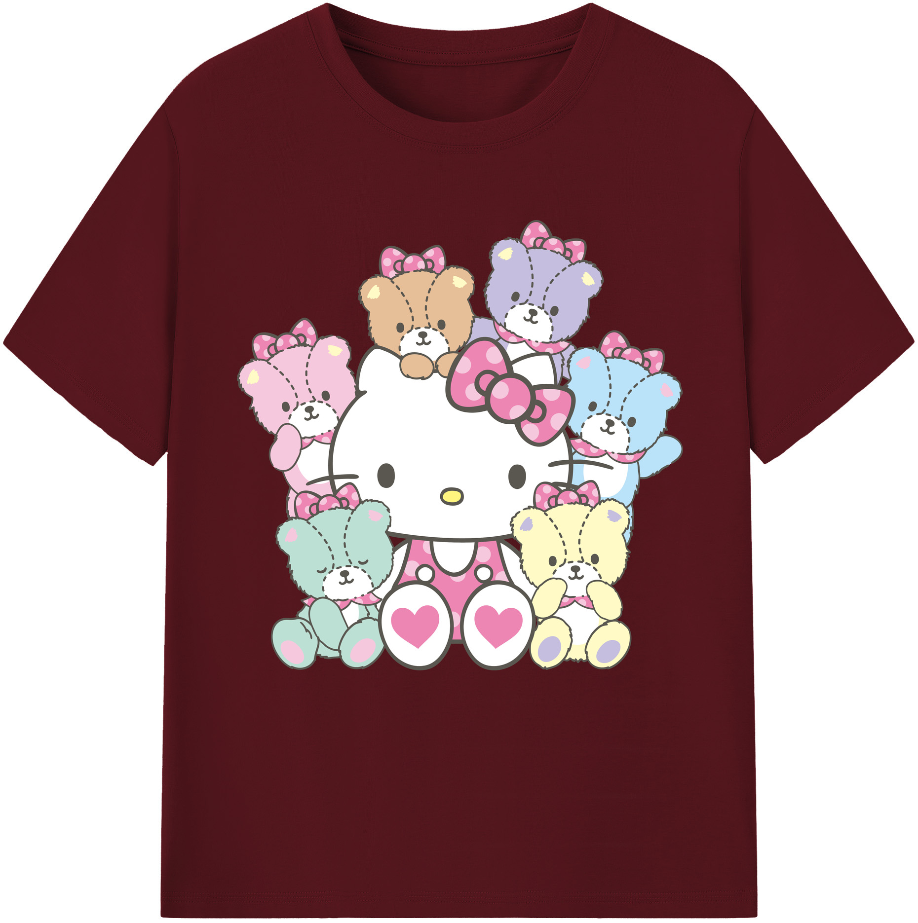 （画像用） Hello Kitty ハローキティ 綿100％半袖Tシャツ（フロントプリント）